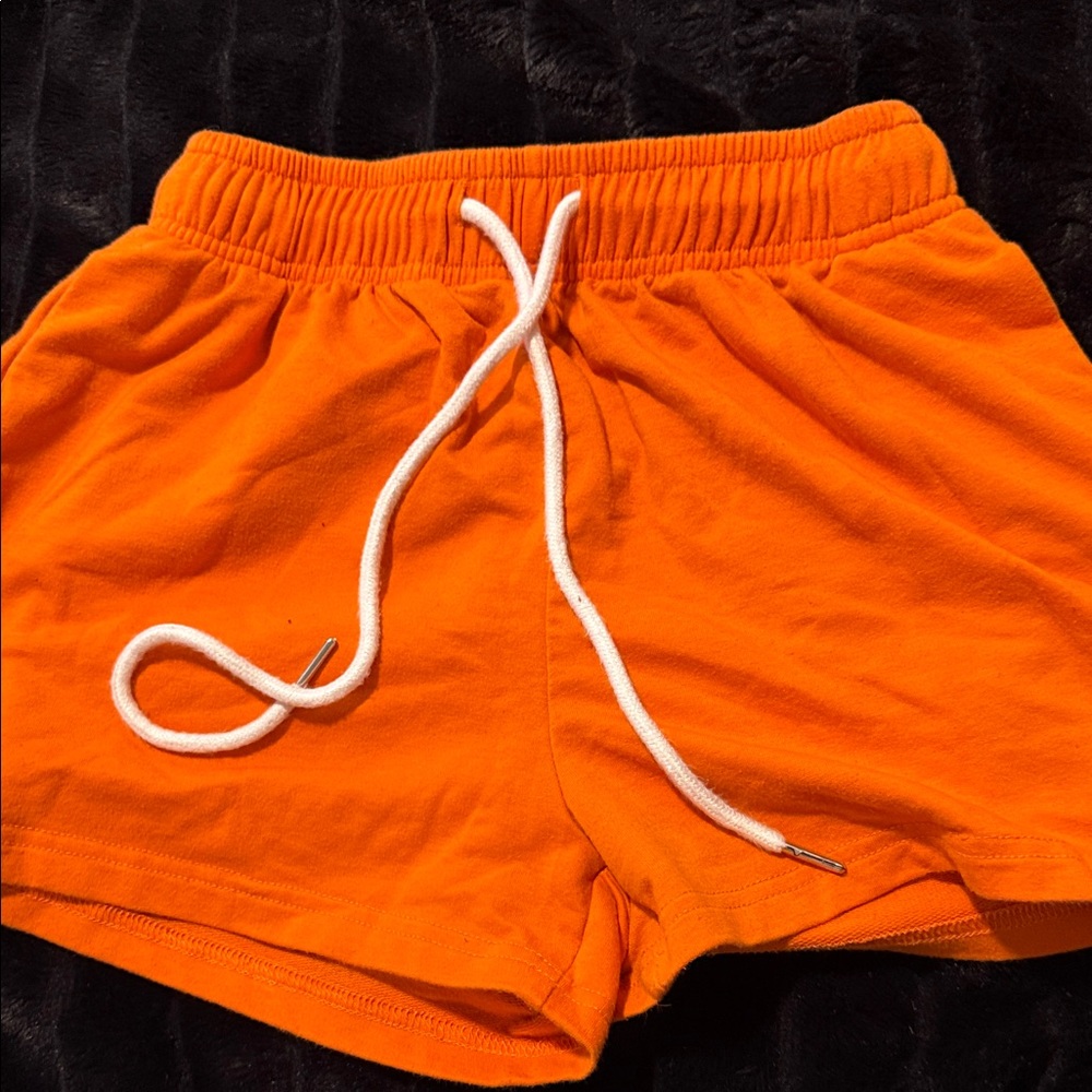 Bright Orange Drawstring Shorts